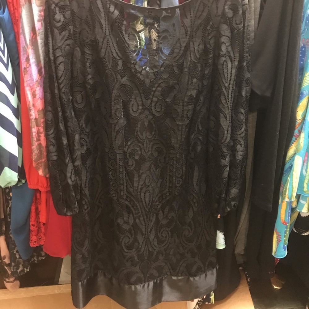 Laundry black dress with lace overlay size 4